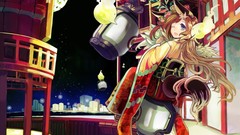 Anime anime girls wink animal ears Japanese clothes