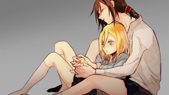 Anime anime girls yuri shingeki no kyojin christa renz Ymir 