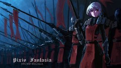 Anime armor red eyes anime girls pixiv fantasia