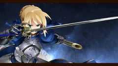 Anime armor saber Swords blondes anime girls blue eyes fate 