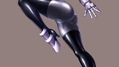 Anime armor Simple Background original characters high heels 