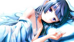 Anime artist long hair anime girls black hair gokou ruri lying 