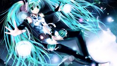 Anime artist long hair anime girls green eyes hatsune miku 