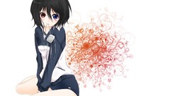 Anime artist red eyes blue eyes short hair black hair misaki mei