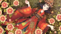 Anime asians lying down Korean original characters Korean 