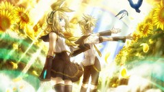 Anime backgrounds twins pink hair long hair school uniforms 