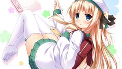 Anime Bags blondes long hair anime girls blue eyes school 