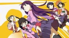 Anime bakemonogatari senjougahara hitagi hanekawa tsubasa 