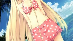 Anime Beaches anime girls innocent grey