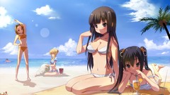 Anime Beaches anime girls k - on bikini