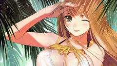 Anime Beaches anime girls tony taka boobs swimsuits
