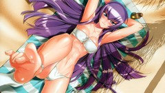 Anime Beaches long hair barefoot anime girls highschool of the 