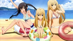 Anime Beaches minami kana minami chiaki minami haruka cleavage 
