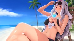 Anime Beaches sunglasses idolmaster bikini hentai Shijou Takane