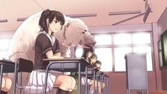 Anime Bears anime girls seifuku scenic