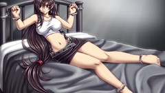 Anime beds handcuffs anime girls final fantasy vii artwork Tifa 