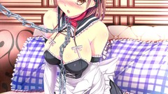 Anime beds stockings bondage cleavage