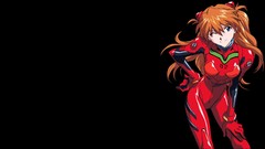 Anime black background anime girls asuka langley soryu neon 