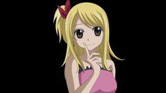 Anime black background blondes anime girls fairy tail Simple 