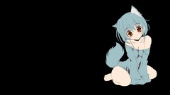 Anime black background nekomimi