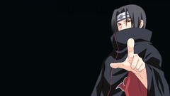 Anime black background red eyes sharingan uchiha itachi 