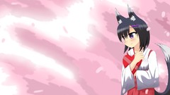 Anime black hair nekomimi animal ears miko Japanese clothes