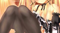 Anime blondes anime girls blue eyes maids animal ears tails 