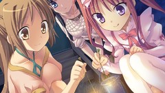 Anime blondes anime girls blue eyes yellow eyes black hair game 