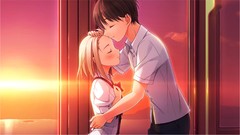 Anime blondes anime girls closed eyes short hair game cg visual 