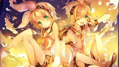 Anime blondes anime girls green eyes vocaloid kagamine len 