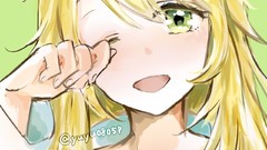 Anime blondes anime girls green eyes wink idolmaster hoshii 