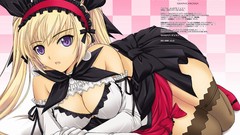 Anime blondes anime girls lingerie purple eyes ecchi mistral 