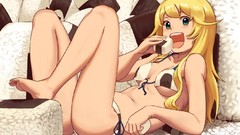 Anime blondes anime girls open mouth