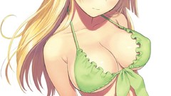 Anime blondes blue eyes tony taka cleavage bikini Simple 