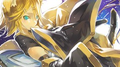 Anime blondes blue eyes vocaloid kagamine rin animal ears 