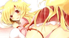 Anime blondes blush long hair anime girls brown eyes hate 