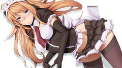 Anime blondes long hair anime girls blue eyes school uniforms 