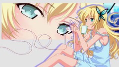 Anime blondes long hair anime girls green eyes boku wa 