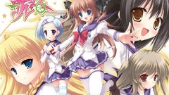 Anime blondes long hair anime girls green eyes school uniforms 