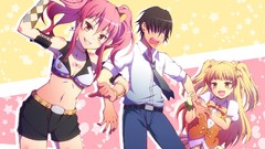 Anime blondes pink hair anime girls brown eyes yellow eyes 