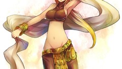 Anime blondes smiling anime girls standing artwork Simple 