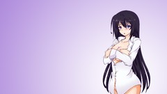 Anime blouse long hair anime girls infinite stratos black hair 