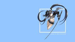 Anime blue background anime girls blue eyes black rock shooter 