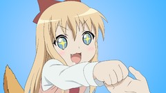 Anime blue background blondes long hair anime girls blue eyes 