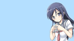 Anime blue background blue hair long hair anime girls blue eyes 