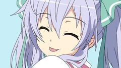 Anime blue background long hair anime girls closed eyes yumekui 