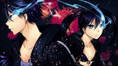 Anime blue eyes black rock shooter ao no exorcist black hair 