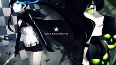 Anime blue eyes green eyes black rock shooter black hair Dead 