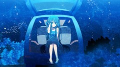 Anime blue hair anime girls blue eyes