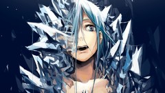 Anime blue hair anime girls blue eyes